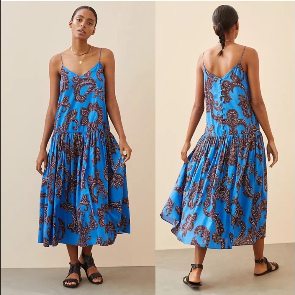 •Anthropologie• ATSU Blue Motif Dress
